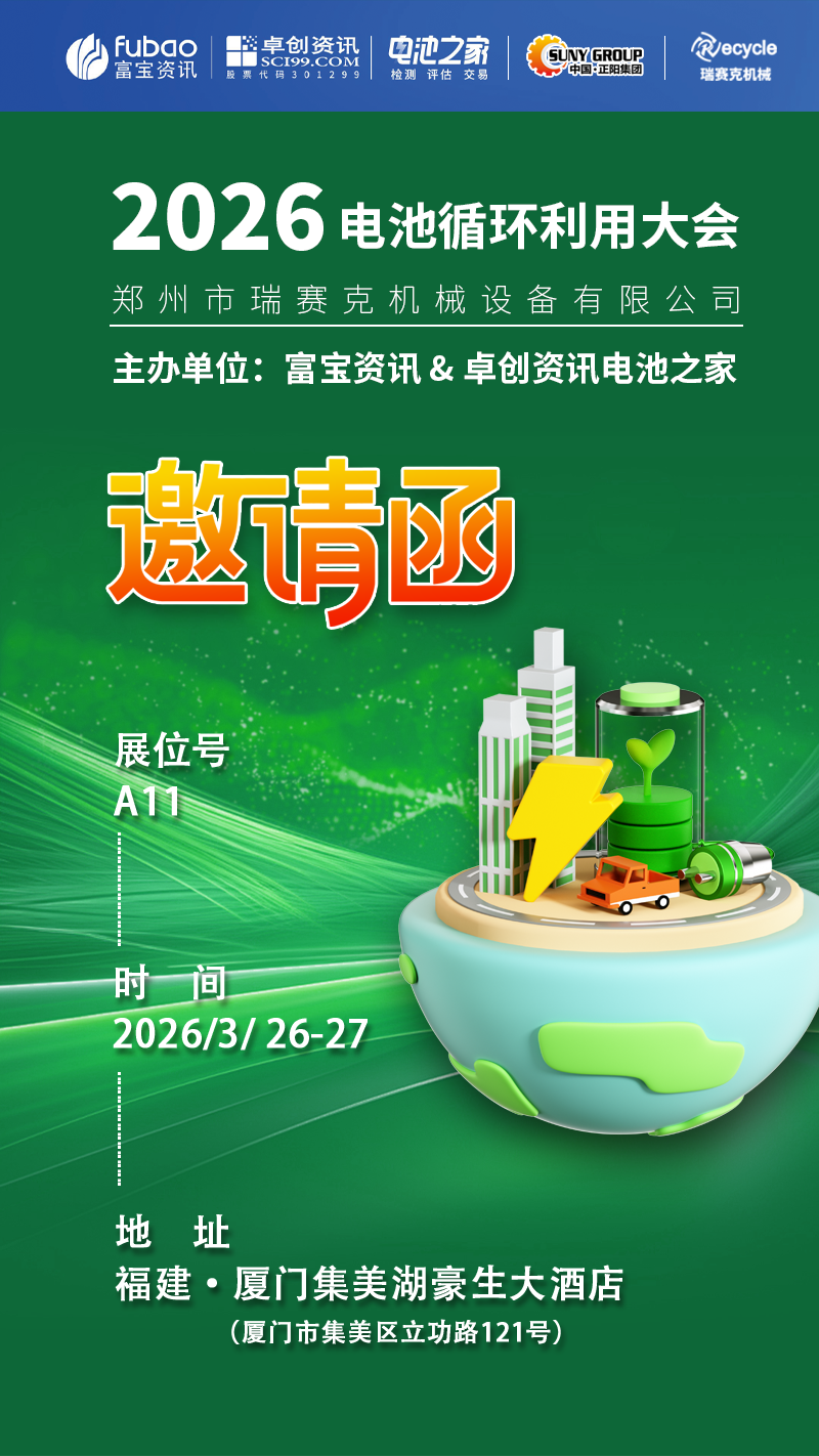 2026 電池循環(huán)利用大會開展啦！鄭州瑞賽克在 A11 等您～